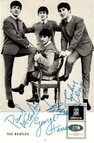 The Beatles - Rare Signed Photo - Signed By Auto - Pen -