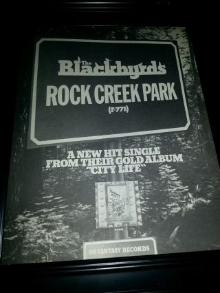 The Blackbyrds Rock Creek Park Rare Promo Poster Ad Framed