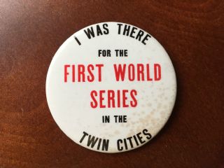 Vintage Minnesota Twins 1965 World Series Baseball Pin Rare Button