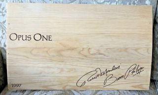 Large Rare Wine 1997 Wood Panel Opus One Vintage Crate Box Side 4/19 A261