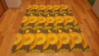 Awesome Rare Vintage Mid Century Retro 60s 70s Funky Large Floral Fabric Curtain