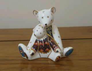 Rare Royal Crown Derby Miniature Bears - Mother & Charlotte - 2006 -
