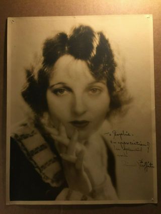 Corinne Griffith Very Rare Early Oversized 11/14 Autographed Photo 