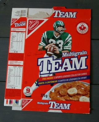 Very Rare Ron Lancaster Cfl Football Nabisco Cereal Box Saskatchewan Roughriders