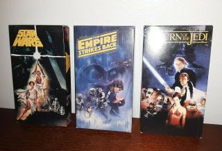 1990 Cbs/fox Star Wars Trilogy Vhs Rare Oop Theatrical Cuts