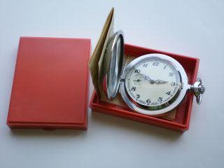 Rare Molnija Russian Pocket Watch - Box And Papers 80s