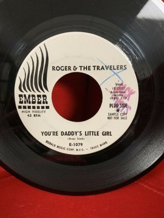 Roger & The Travelers Rare Promo 45 Ember Daddy’s Little Girl Soul Hear