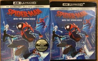 Marvel Spider Man Into The Spider Verse 4k Ultra Hd Bluray 2 Disc Rare Slipcover