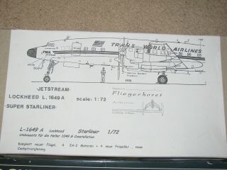Rare Kappners Authentics 1/72 Resin Lockheed L - 1649a Conversion,  Heller Kit Base