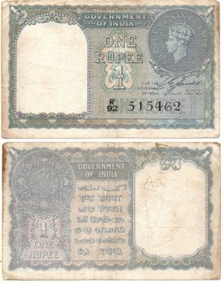 India 1 Rupee (1940) Pick 25,  Fine - No Pinholes Rare