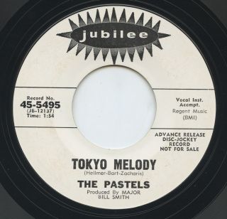 Hear - Rare Popcorn 45 - The Pastels - Tokyo Melody - Jubilee Records 5495 - M -