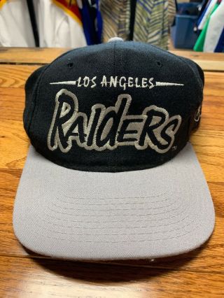 Rare Los Angeles Raiders Vintage Snap Back Starter Hat Cap Nfl Black