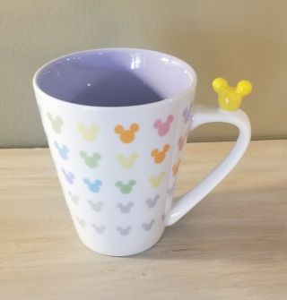 Tokyo Disney Resort Mickey Mouse Head Cup Mug Coffee Tea Rare Pastel Silver