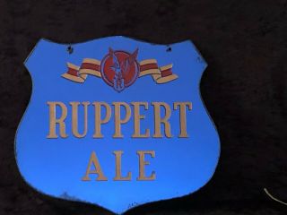 Vintage Blue Glass Ruppert Ale Sign Beer.  Rare.  B13)