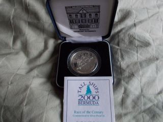 2000 Bermuda $1 Tall Ship Silver Proof Coin In Ogp Rare Only 10,  000 Minted W