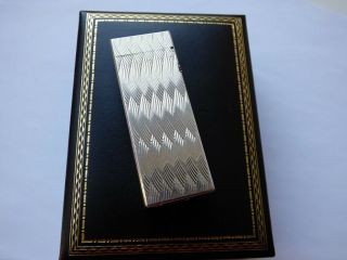 Dunhill Rollagas ' d ' Mark Lighter Silver Plated Rare Design - Boxed 2