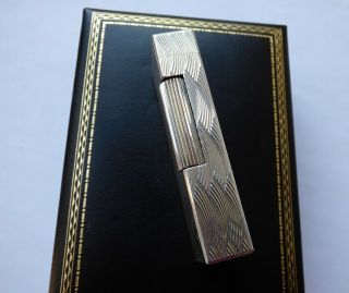 Dunhill Rollagas ' d ' Mark Lighter Silver Plated Rare Design - Boxed 3