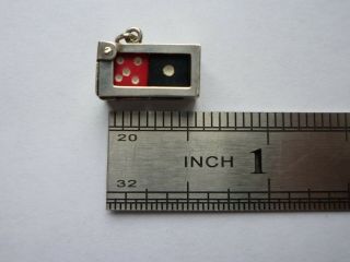 Georg Jensen Rare Vintage Silver Opening Double Dice Charm or Pendant 6