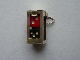 Georg Jensen Rare Vintage Silver Opening Double Dice Charm or Pendant 8