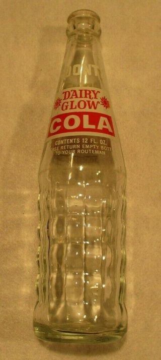 Rare Vintage Dairy Glow Cola Soda Pop Bottle Koontz 12 Oz - Chicago Illinois