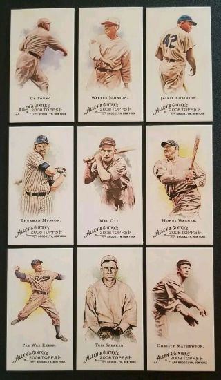 2008 Topps Allen & Ginter Mini Insert Baseball Icons Complete (17) Card Set Rare