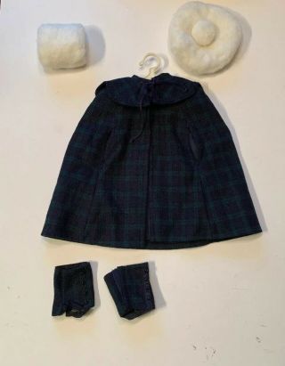 American Girl Doll Plaid Wool Cape Hat Muff And Gaiters Pleasant Company Rare