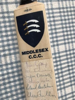 Cricket Bat Middlesex Signed Autographed 1987 Vintage Lords Collectable Rare VGC 2