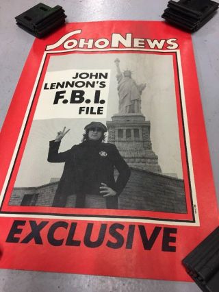 Rare Soho News Flyer Poster John Lennons F.  B.  I File Exclusive
