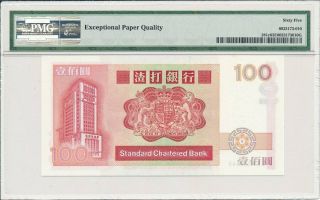 Standard Chartered Bank Hong Kong $100 1990 Rare date PMG 65EPQ 2