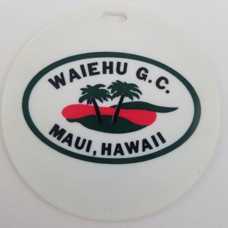 Vintage Rare Golf Bag Tag Waiehu Maui Hawaii Art Brenda Rego Pga