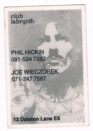 Labrynth Rave Flyer Flyers Year Unknown Rare Acid House Membership Card