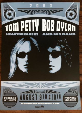 Tom Petty & Bob Dylan Poster Print 2003 Rare Classic