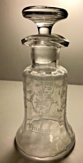 Rare Fostoria Navarre Elegant Depression Glass Oil & Vinegar Bottle 8oz