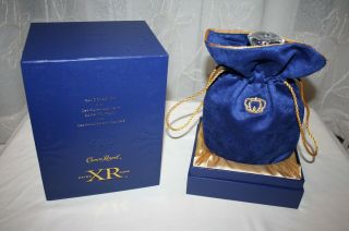 Crown Royal Xr Extra Rare Blue Empty Bottle (750 Ml),  Collectible Box,  And Bag