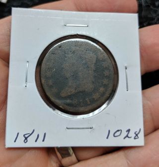 Rare 1811 Classic Head Large Cent - 1028