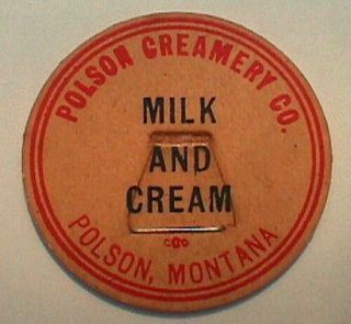 Rare - Antique Milk Bottle Dairy Cap - Polson Montana Creamery Co.  - Rare