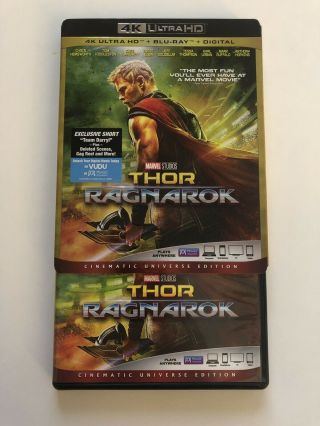 Thor Ragnarok 4k Blu Ray Rare W/ Slip Cover