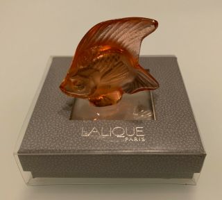Rare Lalique Crystal Fish Pinkish Orange Sparkle