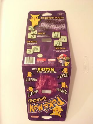 Vintage Rare Nintendo Pokemon Pikachu Virtual Pet with Cardboard Backing 4