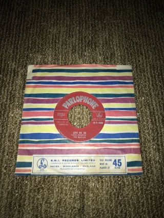 Beatles Love Me Do Parlophone 1962 Vintage Uk Vinyl And Picture Sleeve Rare
