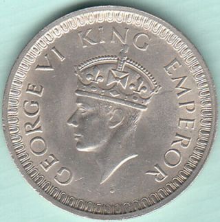 British India King George Vi 1942 Rupee Unc Silver Coin Ex.  Rare