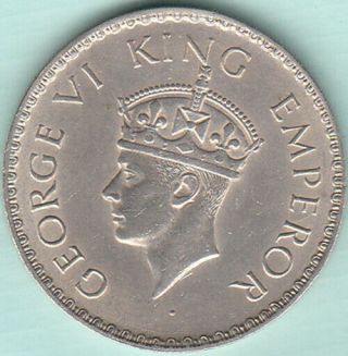 British India King George Vi 1940 Rupee Unc Silver Coin Ex.  Rare
