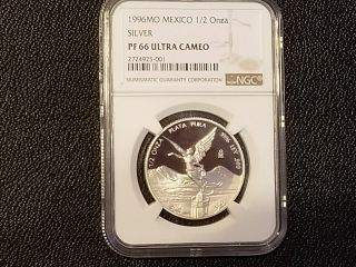1996 Mexico 1/2 Oz Silver Libertad Proof Ngc Pf66 Ultra Cameo Only 1,  000 Rare