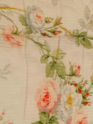 RARE Ralph Lauren Pink Roses & White Full Queen Bedspread Italy Comforter - 3