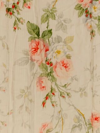 RARE Ralph Lauren Pink Roses & White Full Queen Bedspread Italy Comforter - 5
