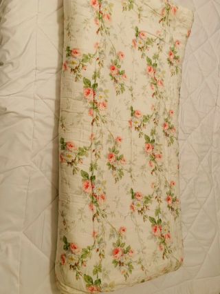 RARE Ralph Lauren Pink Roses & White Full Queen Bedspread Italy Comforter - 6