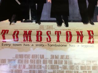 Rare Tombstone 1993 Ds 1 Sheet Movie Poster Kurt Russell Val Kilmer