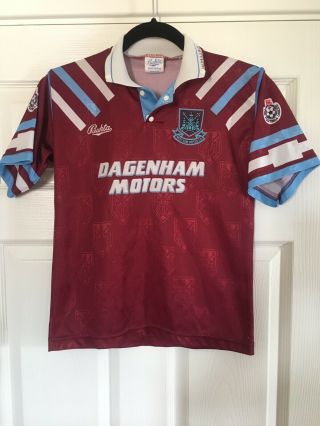 Rare West Ham United 1992 Vintage Bukta Home Football Shirt Boys 30” - 32” 76 - 81cm