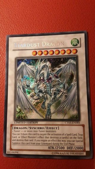Stardust Dragon Ct05 - En001 Limited Edition Secret Rare Yu - Gi - Oh Card