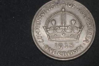 1938 Australia Crown Rare Coin 110,  000 Minted George Vi